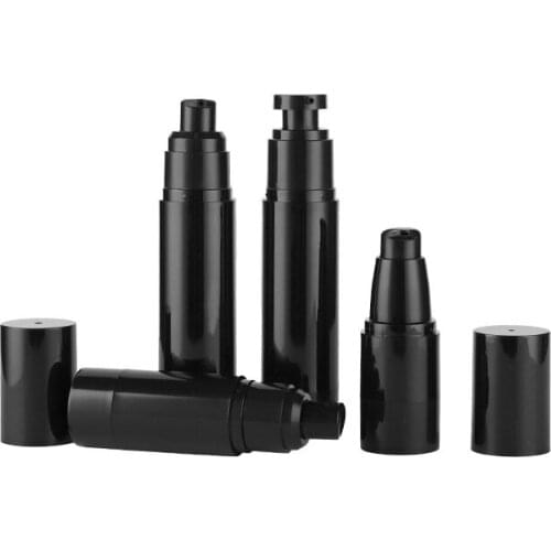 100pcs 15/30/50/100ml Black Empty Pump Bottle Dispenser Vacuum Travel Bottles for Lotion, Shampoo, Liquid Soap, Essential Oils