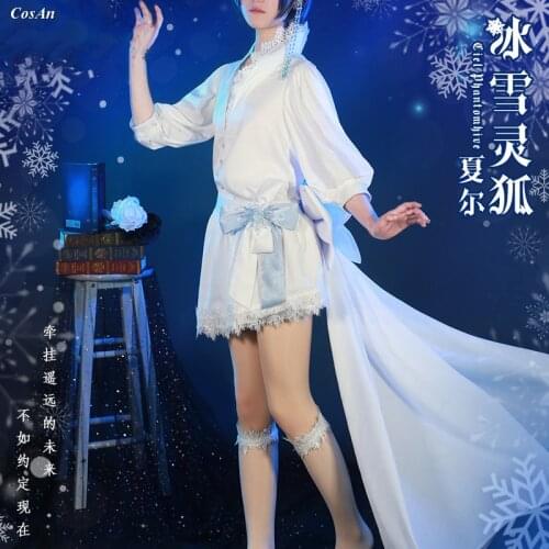 Hot Anime Black Butler Ciel Phantomhive Cosplay Costume Ice Snow Fox Skin Lovely White Uniform Activity Party Role Play Clothing