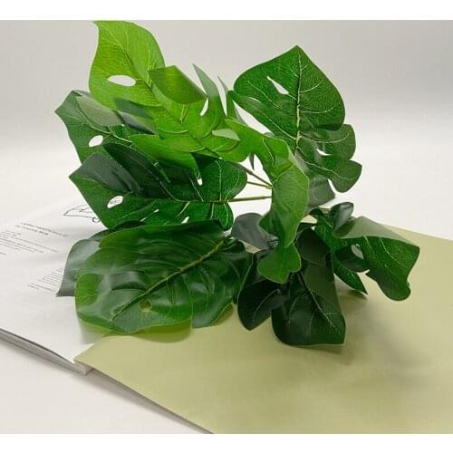 1Pcs Artificial Plant Artificial 9-Leaf Potted Plant Simulation Of tropical Palm Green Leaf Gathering Family Wedding Decoration