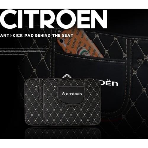 Leather Car Seat Backrest Anti Kicking Pad Interior Accessories For Citroen C4 C3 C5 C1 C2 Berlingo C4 Picasso Aircross C Elyse