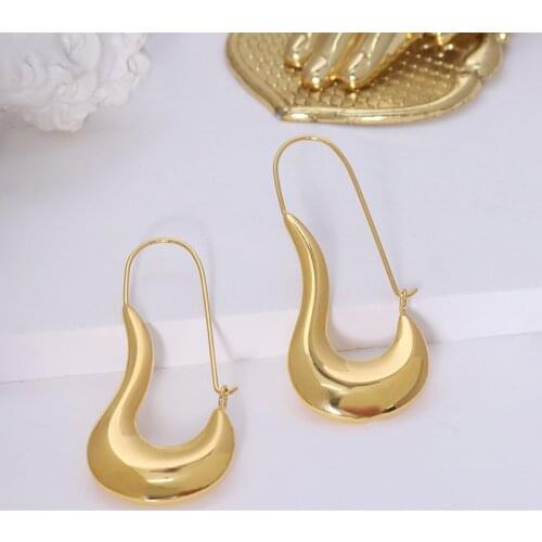 Fashion Statement Irregular Long Earrings For Women Stainless Steel Gold Metal Earrings 2021 Trend Party Jewelry Wholesale