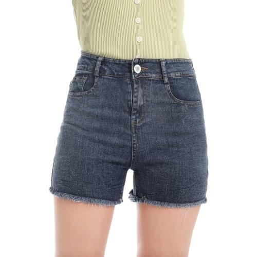 2021 Fashion Summer Tassel Lady High Waist Denim Shorts Womens Korean Frayed Ripped Jeans Hot Casual Shorts With Pockets