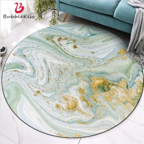 New Round Carpets for Living Room Nordic Abstract Green Carpet For Kids Room Playing Mat Area Rug For Bedroom 100% Polyester