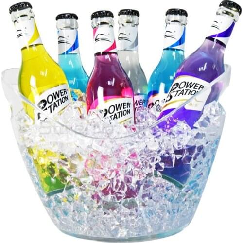 Charging luminous transparent Yuanbao ice bucket bar champagne bucket colorful wine bucket plastic red beer bucket