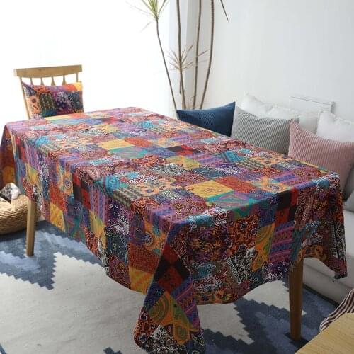 Bohemia style Table Cloth Cotton Linen Rectangle Table Cover Tablecloth Home Kitchen Decoration