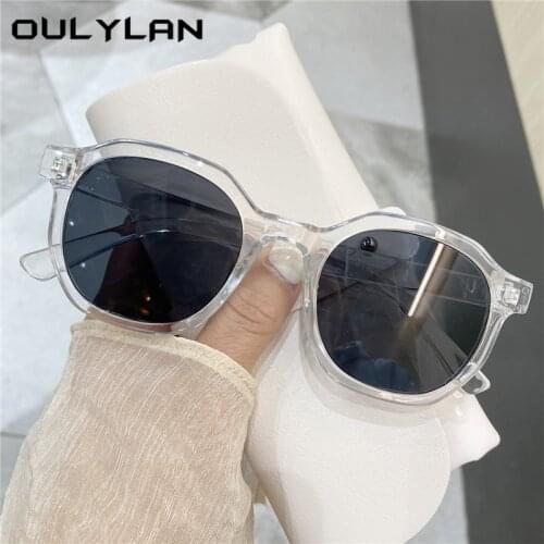 Oulylan 2021 Luxury Polygon Oval Sunglasses Women Men Vintage Sun Glasses Black Colored Eyeglasses UV400 Outdoor Eyewear Design
