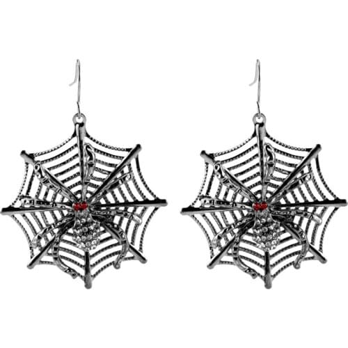Halloween Rhinestone Spider Black Stud Earrings For Women Girl Fashion 3D Animal Spoof Funny Halloween Gift New Arrival Earring