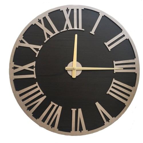 North Designed Tuşpa Silver Roman Decorative Wall Clock 48 Cm