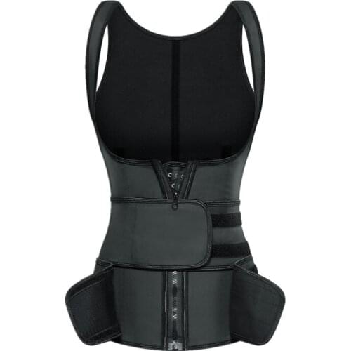 Waist Trainer Body Shaper Tummy Latex Body Sculpting Vest with Abdomen Belt Double Reinforcement Belt Chest Support Corset