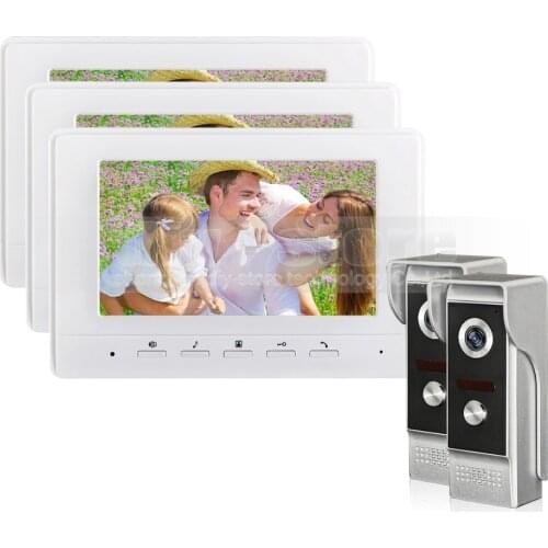 DIYSECUR 7inch Video Intercom Video Door Phone 700TV Line IR Night Vision Outdoor Camera for Home / Office Security System 2V3