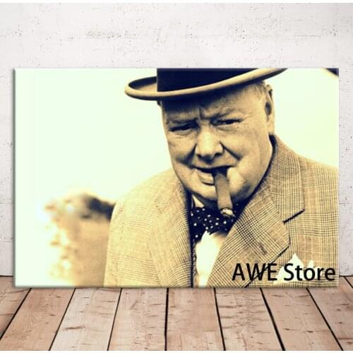 Vintage Photo Winston Churchill Cigar Poster Wall Art Prints Canvas Paintings Photo Wall Picture Art Decor