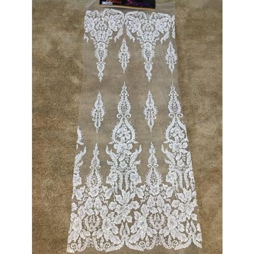 Beaded Embroidery Lace Wedding Dress Fabric Nigerian Textile African Trimming Lace 5Yards/ lot