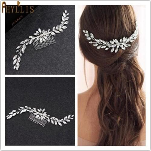 A37 Silver Gold Bridal Hair Comb Rhinestone Hair Clips Wedding Headwear Headpiece Women Tiara Hair Accessories Jewelry