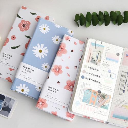 Pocket Notebooks Note for Sakura Weekly Planner 168P Portable 2021 Agenda Scheduler Budget Book Undated Office School Stationery