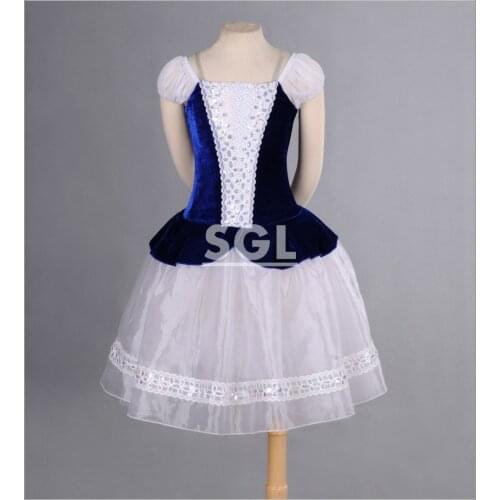 Free Shipping Women Ballet Long Dress Blue/Pink Dresses Stage Dance Costumes Ballerina Dance Velvet Midi-Skirt AT1067