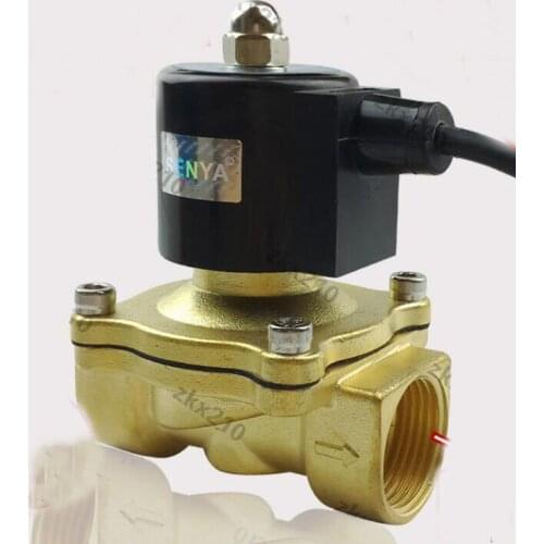 1 1/4 inch 2W series waterproof coil air ,water,oil,gas solenoid valve brass electromagnetic valve