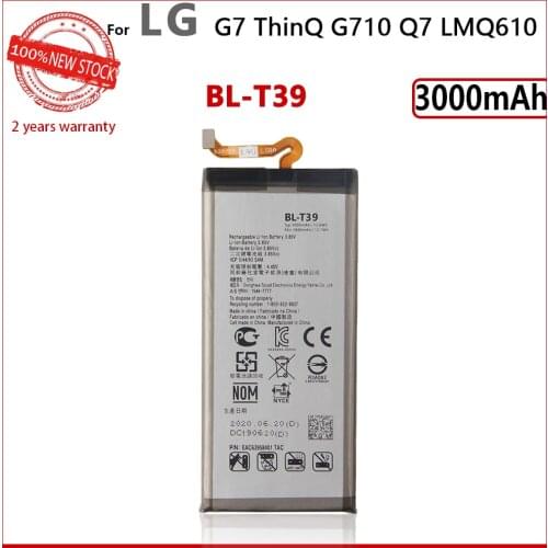 100% Genuine BL-T39 Battery For LG G7 G7+ G7ThinQ LM G710 BLT39 3000mAh Mobile Phone In Stock New Batteries With Tracking number