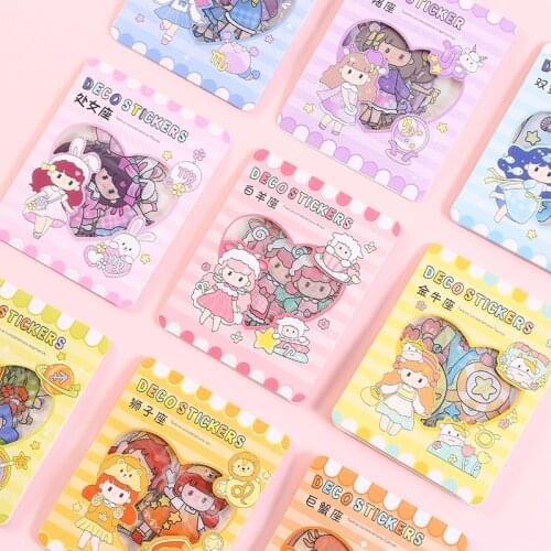 12packs/LOT twelve constellations series stationery sticker Creative decoration DIY paper masking washi sticker