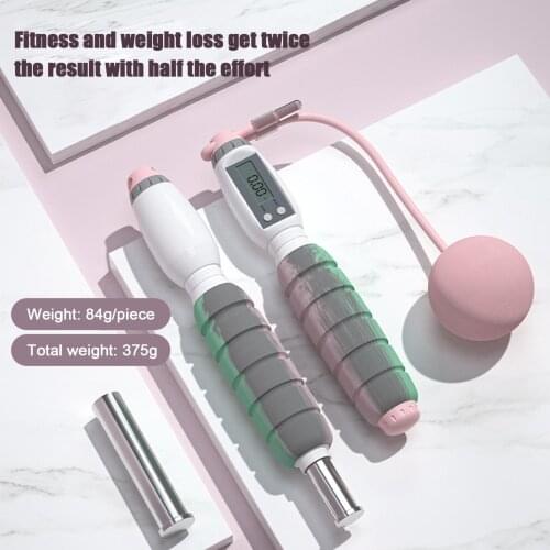 2-in-1 Cordless Jump Ropes Smart Digital Wireless Skip Rope With Weight-bearing Cordless Balls+ Rope For Fitness Body Building