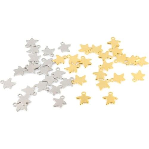 20pcs 12*11mm Stainless Steel Star Charms Pendant For DIY Bracelets Necklaces Earrings Handmade Jewelry Accessories ZU2