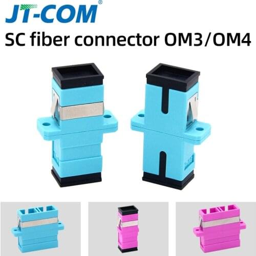 50pcs SC Simplex Fiber optic adapter OM3 OM4 LC duplex fiber connector SC SM Flange Singlemode Simplex SC-SC connector