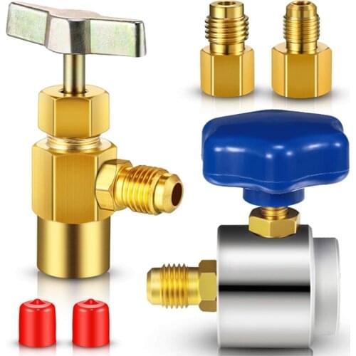 Adapter Can Tap Self-sealing Refrigerant Dispenser Bottle Opener Vacuum Tank R134A Opening Female Pump Tapper Valve Repair Tool