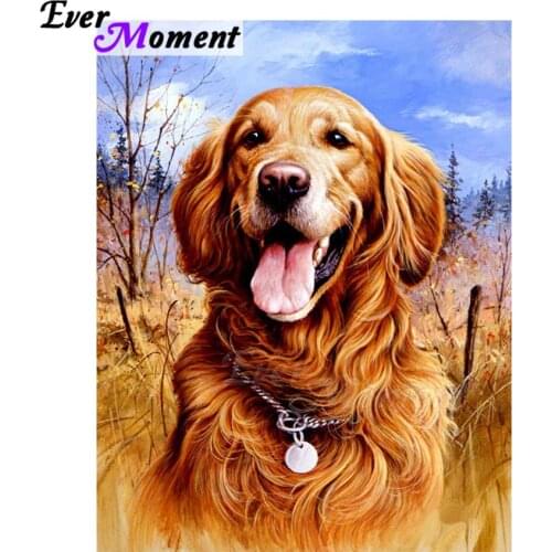 Ever Moment Diamond Painting Dog Full Square Drill 5D DIY Picture Of Rhinestone Diamond Embroidery Handmade Mosaic ASF1345