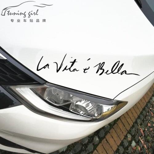 50CM Car Stickers La Vita è bella Italy Movie Funny Creative Decoration Decals For Head Windshield Doors Auto Tuning Styling D30