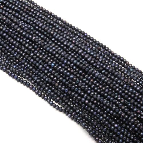 Natural Freshwater Black Pearl Beads 36cm Punch Loose Beads for DIY Women Necklace Bracelet Jewelry Making size 5-6 mm