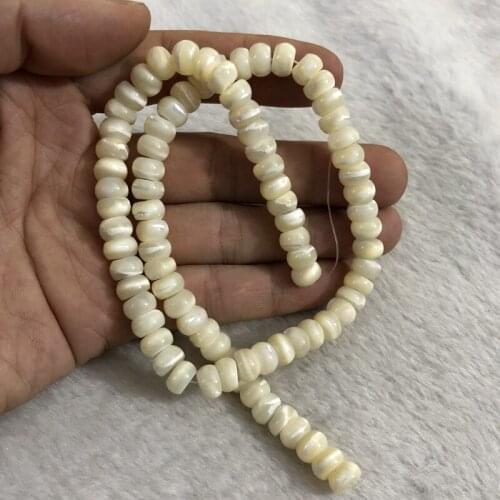 Natural White Sea Shell Beads,5x8mm Roundel Beads,Sea Shell Loose Beads For Jewelry Making,1of 15.5" string