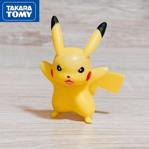 Takara Tomy Pokemon Action Doll Pikachu Charmander Squirtle Bulbasaur Model Monster Battle Doll Litten Meowth Doll Toy