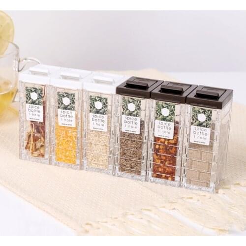 Pepper Storage Bottle Jars for Spices Clear Plastic With Lids Sugar Bowl Barbecue Silicone Glass Lid Preserves Kitchen Organizer