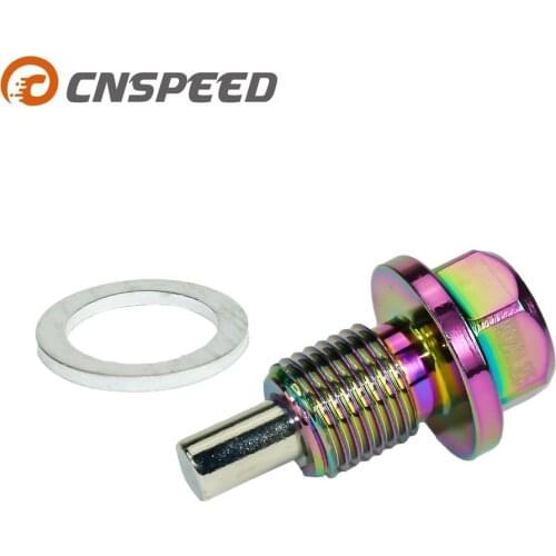 CNSPEED M12*1.25MM Neo Chrome Magnetic Oil Drain Plug /Oil Sump drain plug Nut for Most Infiniti/Lexus/Nissan/Scion YC100283-NC