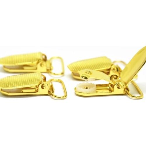 Gold Metal Suspender Pacifier Clips Baby Dummy Holders Dot Face Clasps Chain Garment Accessories Plastic Insert