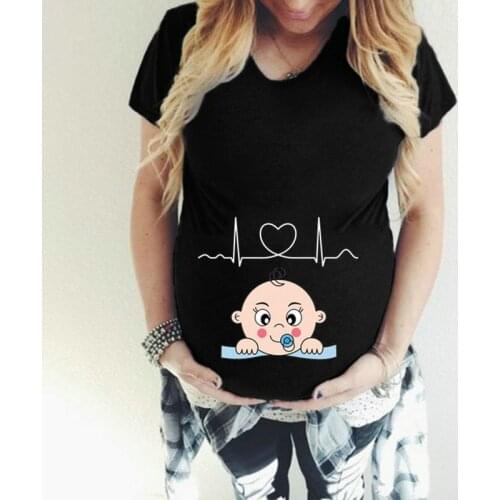 2021 Summer Teees Women Short Sleeve T-shirts Slim Maternity Funny Baby Tops Pregnancy T-shirts Pregnant Premama Plus Clothes