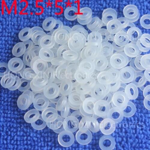 M2.5*5*1 White 100pcs Nylon Washer Plastic Flat Spacer Washer Thickness circular round Gasket Ring High Quality circular