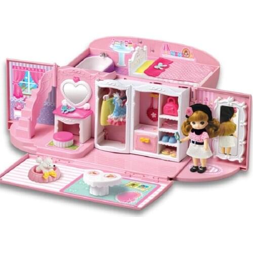 Mini Meimei Sweetheart Bag House Girl Toy Children Play House Princess Doll Gift Set