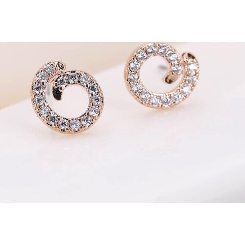 DE148 Fashion Creative Beautiful 4A Zircon Circular Ring Ear Stud GIRLS Gift Party Banquet WOMENS Jewelry Earrings 2021