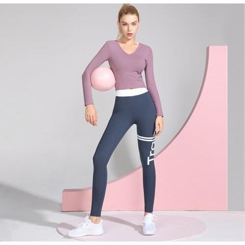 Lulu Yoga Clothes Womens Suit Running Quick-Drying Exercise T-shirt Womens High Waist Tight Yoga Pants Two-Piece Suit