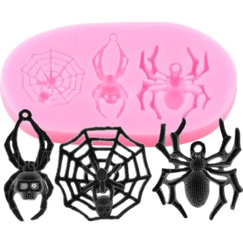 Spider Cobweb Silicone Mold DIY Halloween Web Chocolate Moulds Cupcake Fondant Molds Cake Decorating Tools Polymer Clay Mould