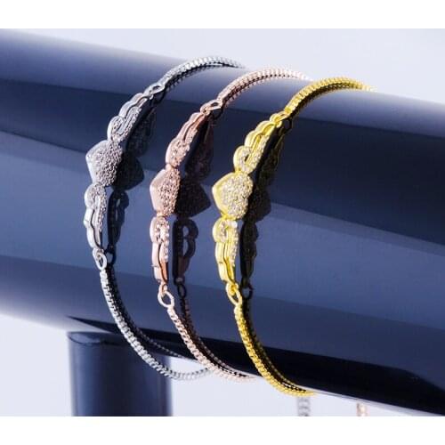 Christmas Gift Fashion charm bracelet wings fly apple love classic popular men and women jewelry products supplier PQ0068