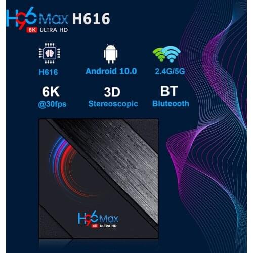 Original H96 Max H616 Smart TV Box Android 10.0 Youtube HD 6K Android TV Box Voice Assistant PKT95 X96 Max Plus