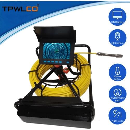 8500mAh Battery 4.3inch LCD Monitor Professional Industrial Sewer Pipe Inspection Camera with 10/20/30/40/50m Fiberglas Cable