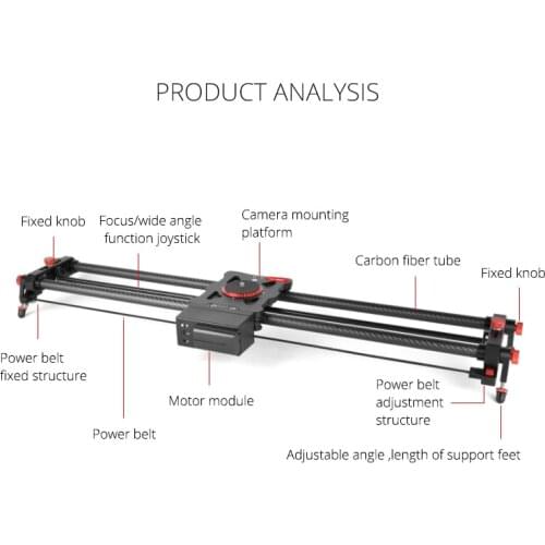 YELANGU L80RC Sliding Rail Camera Slider Motorized Remote Control Carbon Fiber Track Powerful Motor 80CM 2.5kg for DSLR Video
