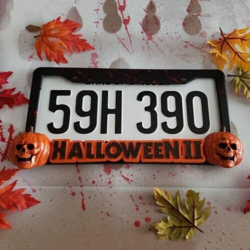 Halloween License Plate Frame Weather Proof Easy To Install Rack Bloody Customized Personalized Holder A Great Gift For Horror