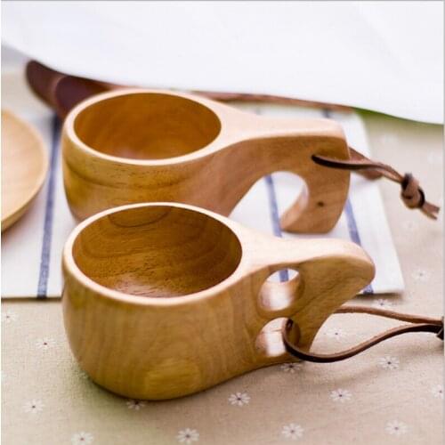 Handmade Natural Wooden Outdoor Wood Beer Milk Tea Drinkware coffee Mug