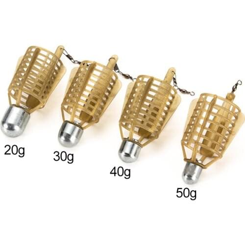 Fishing Bait Cage 20g/30g/40g/50g Connector Sinker Feeder Swimbait Holder Thrower Carp Fishing Feeder Tackle Tool H4GF