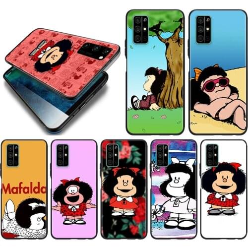 Silicone Cover Animated cute Mafalda For Honor 9 9S 9A 9C 9X 9N 9i V9 10 10i 10X X10 Lite Pro Shockproof Phone Case