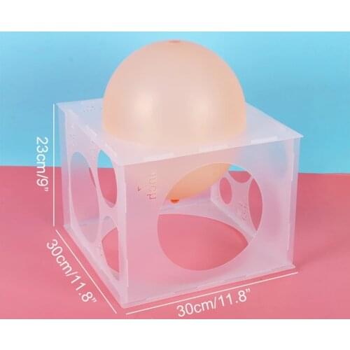 11 Holes Collapsible Plastic Balloon Sizer Box Cube Foldable Balloon Size Measurement Tool Creating Balloon Arch Columns