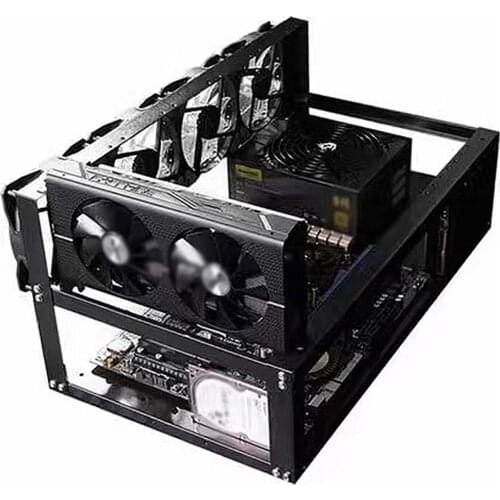 Steel Open Air Miner Mining Frame Rig Case Up To 6-8 for Bitcoin Crypto Coin Currency Mining Digital currency Virtual